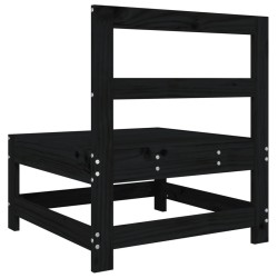 Canapés centraux de jardin 2 pcs noir bois de pin massif 