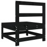 Canapés centraux de jardin 2 pcs noir bois de pin massif 