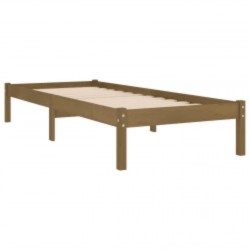 Cadre de lit sans matelas marron miel 100x200 cm bois massif 