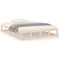Cadre de lit sans matelas 135x190 cm bois massif 