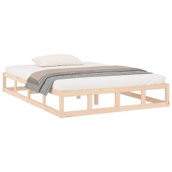 Cadre de lit sans matelas 135x190 cm bois massif 
