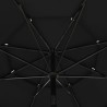 Parasol de jardin à 3 niveaux avec mât en aluminium noir 3,5 m 