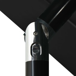 Parasol de jardin à 3 niveaux avec mât en aluminium noir 3,5 m 