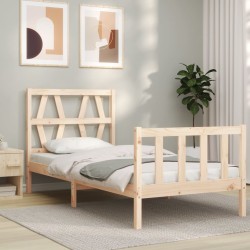 Cadre de lit sans matelas 100x200 cm bois massif de pin 