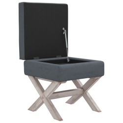 Tabouret de rangement Gris foncé 45x45x49 cm Velours 