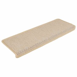 Tapis d'escalier autocollants 15 pcs 65x21x4 cm Crème 