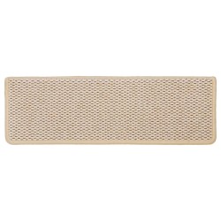 Tapis d'escalier autocollants 15 pcs 65x21x4 cm Crème 