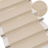 Tapis d'escalier autocollants 15 pcs 65x21x4 cm Crème 