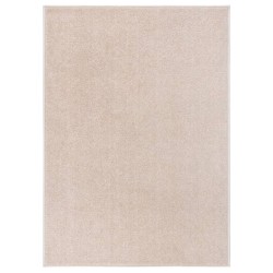 Tapis à poils courts 140x200 cm Beige foncé 
