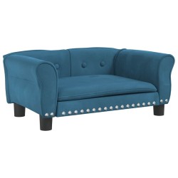 Lit pour chien bleu 70x45x30 cm velours 