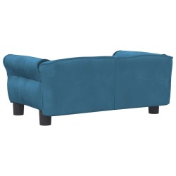 Lit pour chien bleu 70x45x30 cm velours 