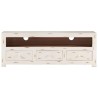 Meuble TV Bois massif d'acacia 110x30x40 cm Blanc 