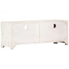 Meuble TV Bois massif d'acacia 110x30x40 cm Blanc 