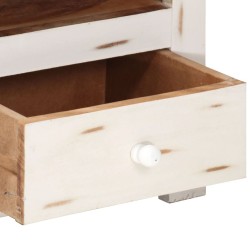 Meuble TV Bois massif d'acacia 110x30x40 cm Blanc 