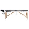 Table de massage pliable 2 zones Bois Noir et blanc 