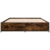 Cadre de lit sans matelas chêne fumé 140x190 cm 