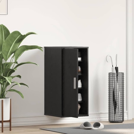 Armoire à chaussures chêne noir 32x35x70 cm bois ingénierie 