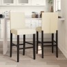 Chaises de bar lot de 2 bois massif d'hévéa et similicuir 