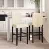 Chaises de bar lot de 2 bois massif d'hévéa et similicuir 