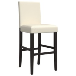 Chaises de bar lot de 2 bois massif d'hévéa et similicuir 