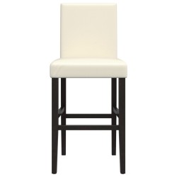 Chaises de bar lot de 2 bois massif d'hévéa et similicuir 
