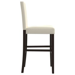 Chaises de bar lot de 2 bois massif d'hévéa et similicuir 