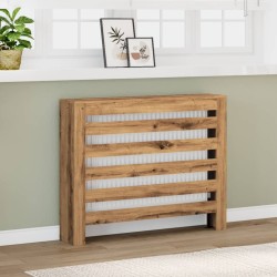Cache-radiateur chêne artisanal 104x20x82 cm bois d'ingénierie 