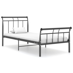 Cadre de lit sans matelas noir métal 100x200 cm 