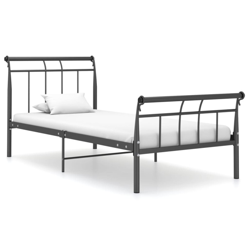 Cadre de lit sans matelas noir métal 100x200 cm Cadre de lit sans matelas noir métal 100x200 cm