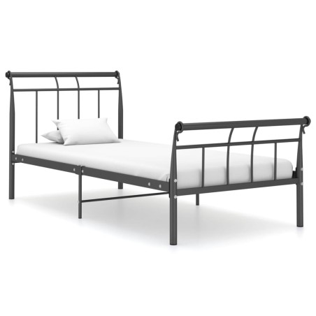 Cadre de lit sans matelas noir métal 100x200 cm 