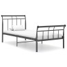Cadre de lit sans matelas noir métal 100x200 cm 