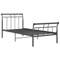 Cadre de lit sans matelas noir métal 100x200 cm 