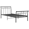 Cadre de lit sans matelas noir métal 100x200 cm 