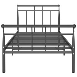 Cadre de lit sans matelas noir métal 100x200 cm 