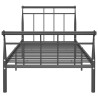 Cadre de lit sans matelas noir métal 100x200 cm 