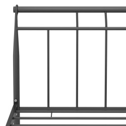 Cadre de lit sans matelas noir métal 100x200 cm 