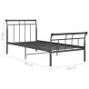 Cadre de lit sans matelas noir métal 100x200 cm 