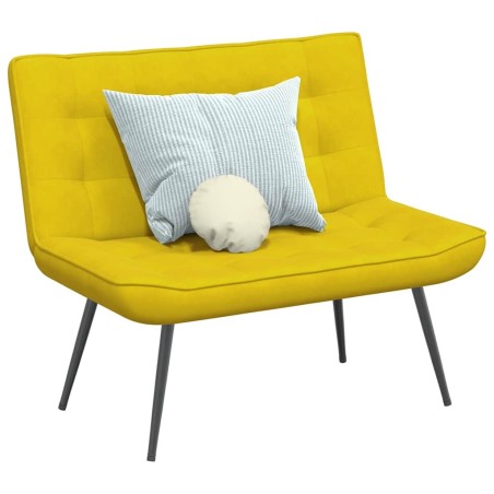 Banc jaune 110x74x84 cm velours 