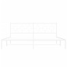 Cadre de lit métal sans matelas et tête de lit blanc 200x200 cm 