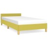 Cadre de lit avec tête de lit sans matelas vert 90x190 cm tissu 