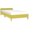 Cadre de lit avec tête de lit sans matelas vert 90x190 cm tissu 
