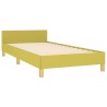 Cadre de lit avec tête de lit sans matelas vert 90x190 cm tissu 