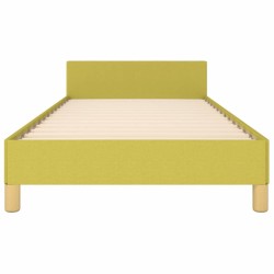 Cadre de lit avec tête de lit sans matelas vert 90x190 cm tissu 