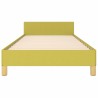 Cadre de lit avec tête de lit sans matelas vert 90x190 cm tissu 