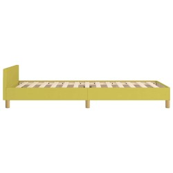 Cadre de lit avec tête de lit sans matelas vert 90x190 cm tissu 