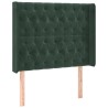 Tête de lit avec oreilles Vert foncé 103x16x118/128 cm Velours 
