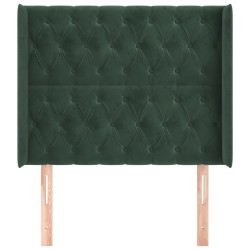 Tête de lit avec oreilles Vert foncé 103x16x118/128 cm Velours 