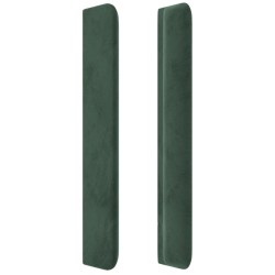 Tête de lit avec oreilles Vert foncé 103x16x118/128 cm Velours 