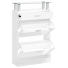 Armoire à chaussure Blanc brillant 63x24x104 cm Bois ingénierie 