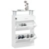 Armoire à chaussure Blanc brillant 63x24x104 cm Bois ingénierie 